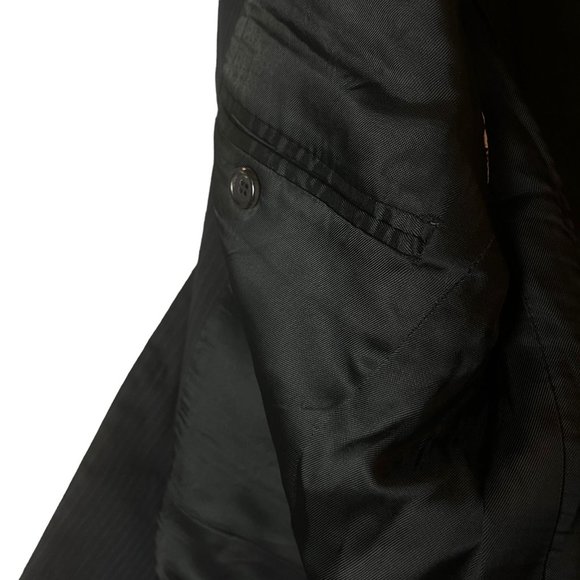 Theory Mens Slim Fit Two Button Striped Sport Coat Blazer Dark Charcoal Grey 40R - Picture 6 of 13